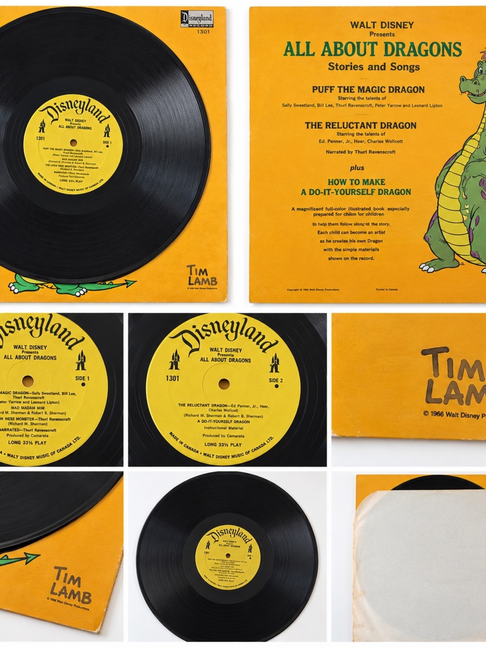 Disney All About Dragons Vinyl Record – Yellow Cover